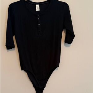 Calvin Klein Black Kids Ribbed One-Piece Bodysuit with Snap Placket